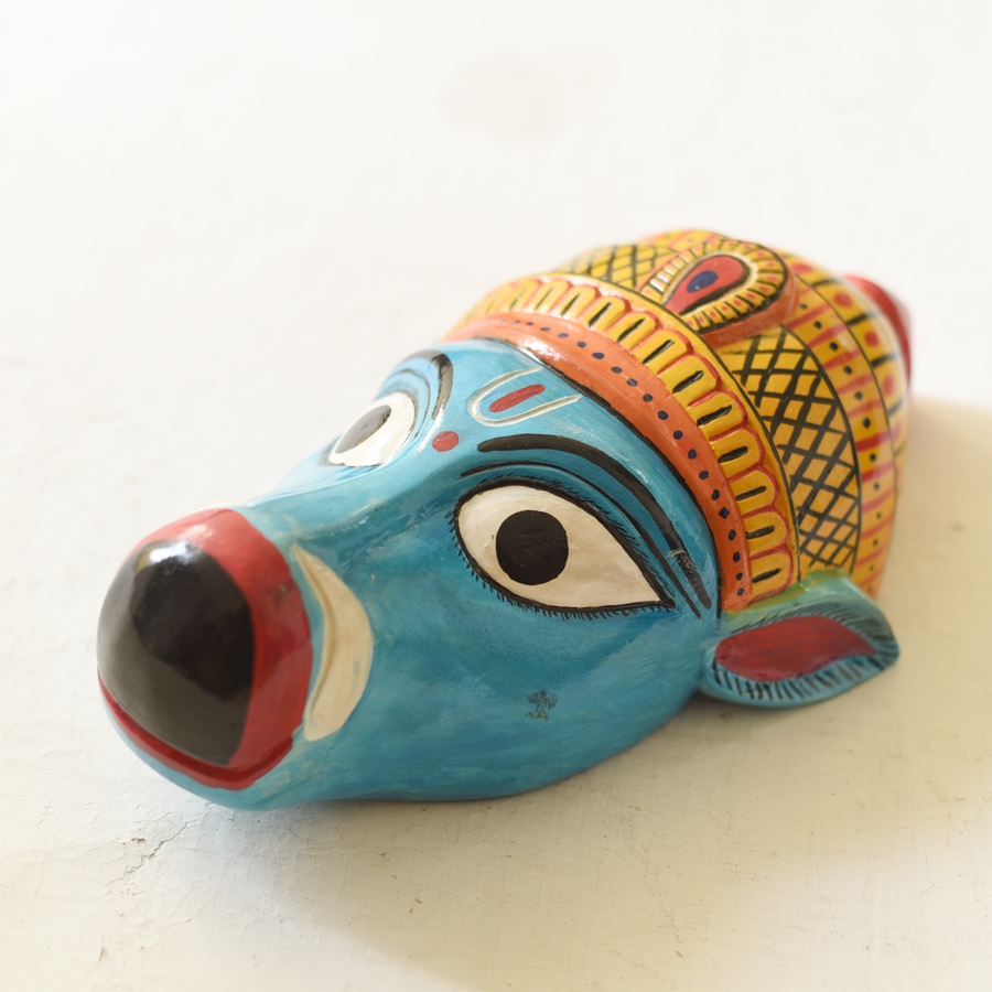 shop handmade wooden mask - Varaha Avatar
