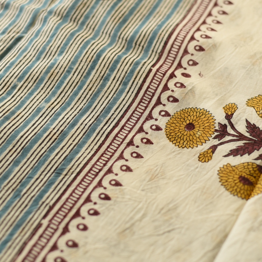 shop Bagru Block Printed Cotton Saree