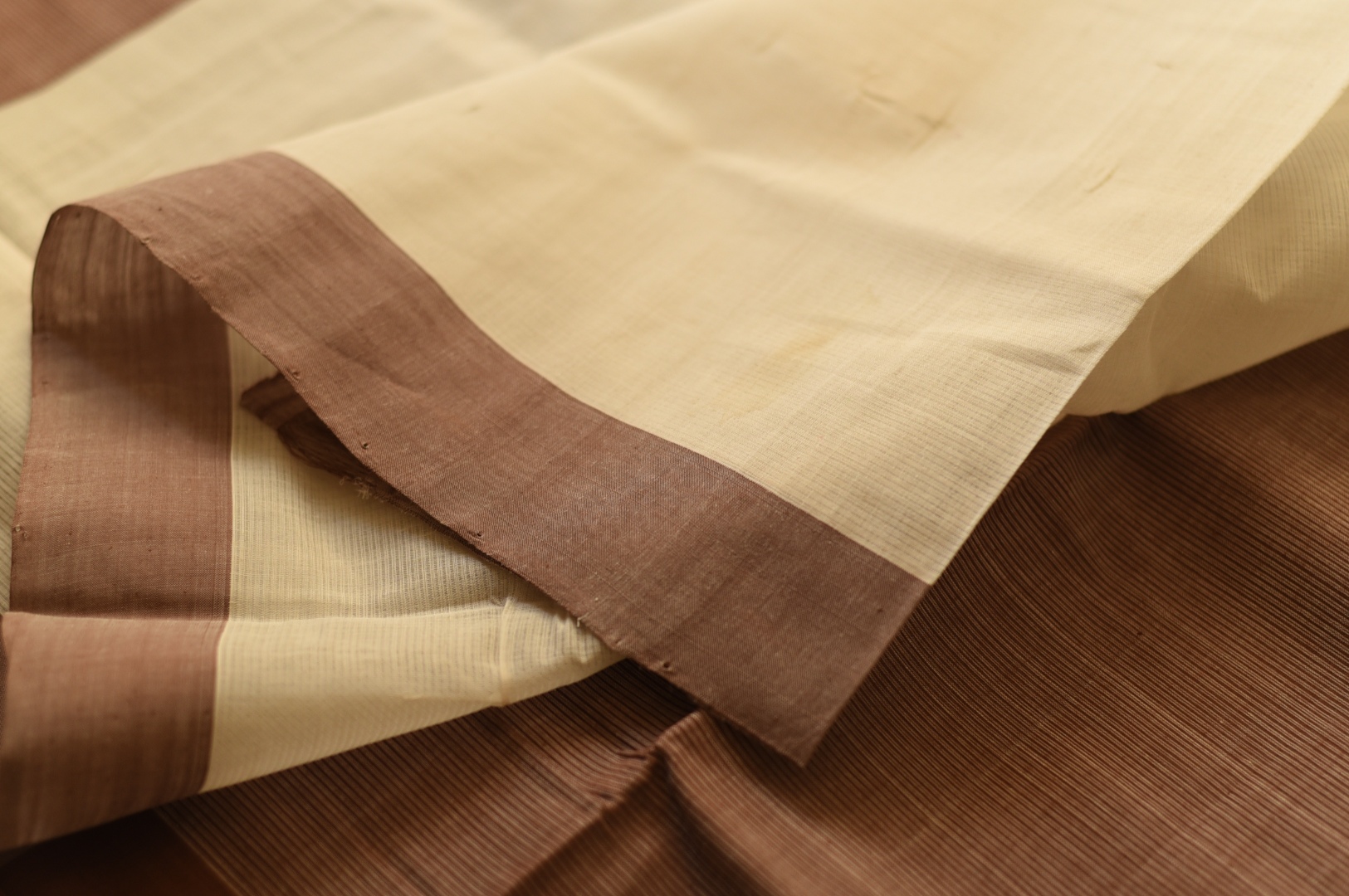 Handwoven cotton saree |  from Andhra Pradesh - Off White