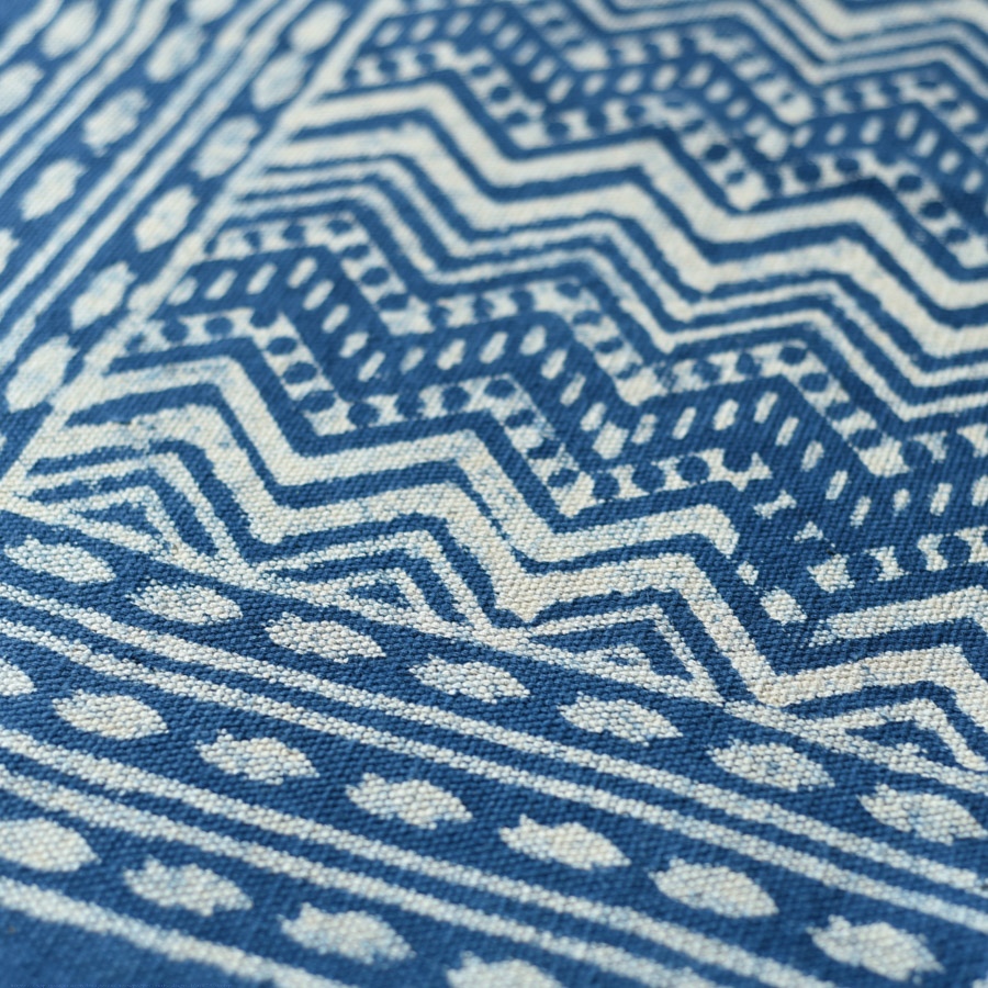 shop Indigo Natural Color Dhurrie ( 5 X 3 ) - Dabu Printed 