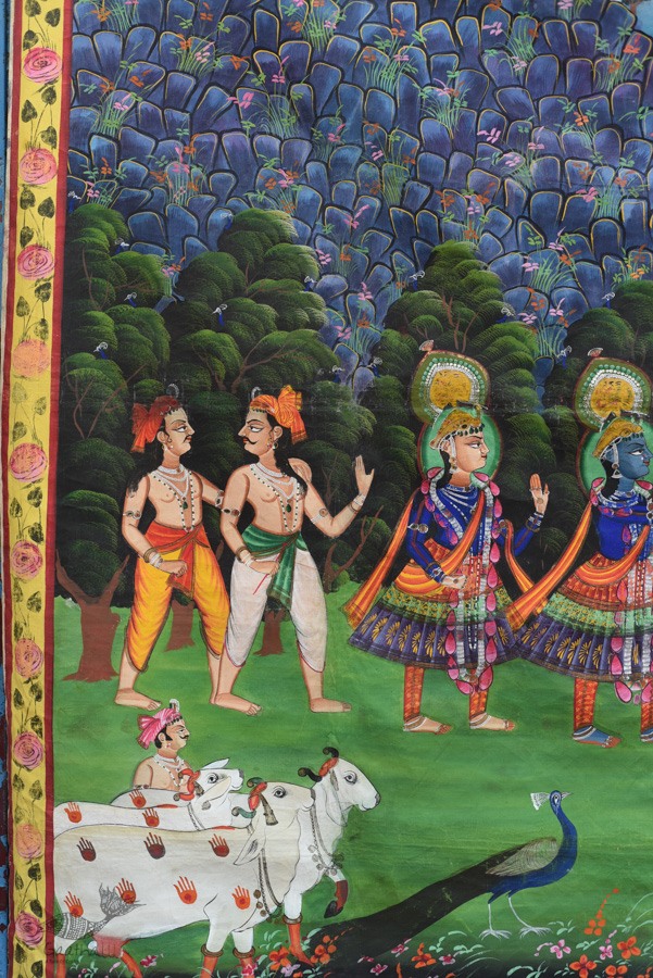 buy Traditional Antique Old Pichwai Painting   - Krishna With Panihari