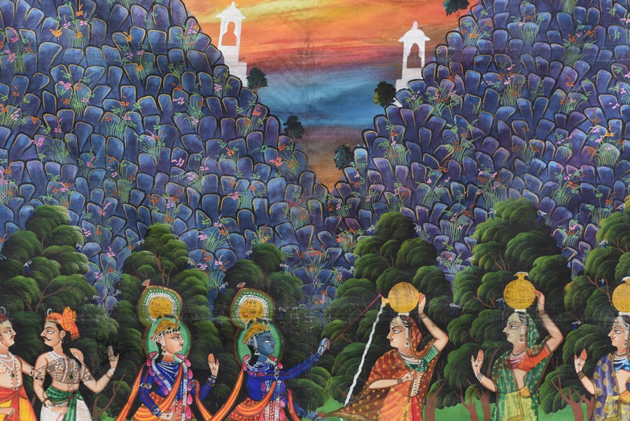 buy Traditional Antique Old Pichwai Painting   - Krishna With Panihari