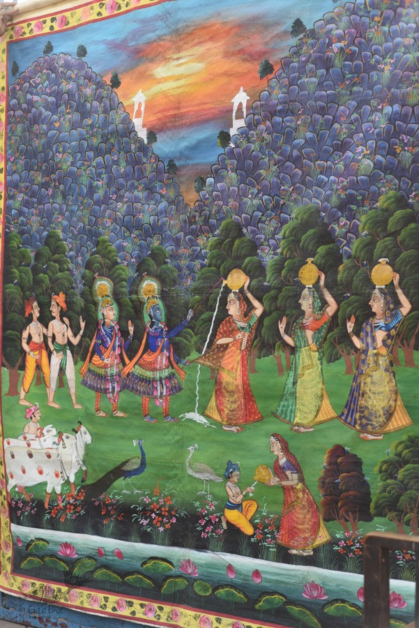 buy Traditional Antique Old Pichwai Painting   - Krishna With Panihari