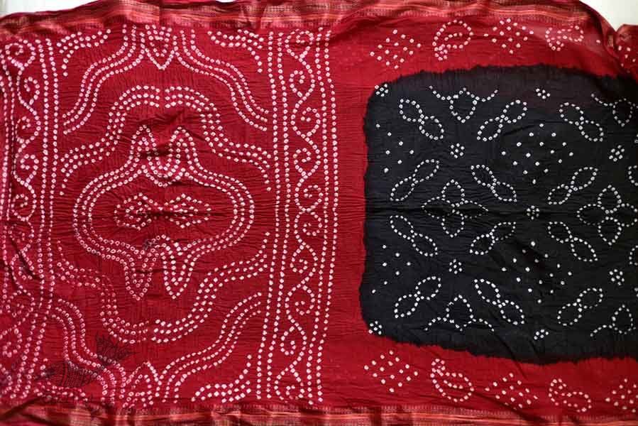 Faagun . फाल्गुन  ⁂ Cotton Bandhani Saree ⁂ 9