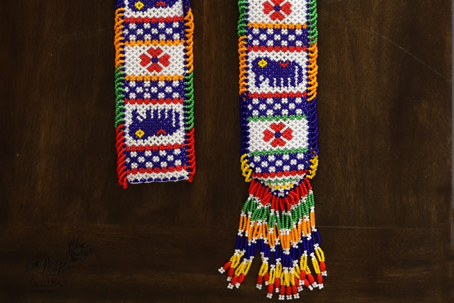 शुभ लाभ ⁂ Glass Bead  Temple ⁂ Toran ( Set of Three ) ⁂ 10C