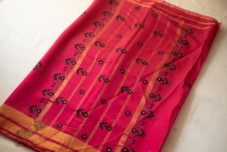 shop Hand Embroidered Silk Saree