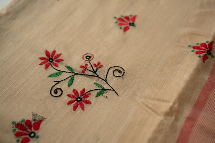 shop Hand Embroidered Silk Saree