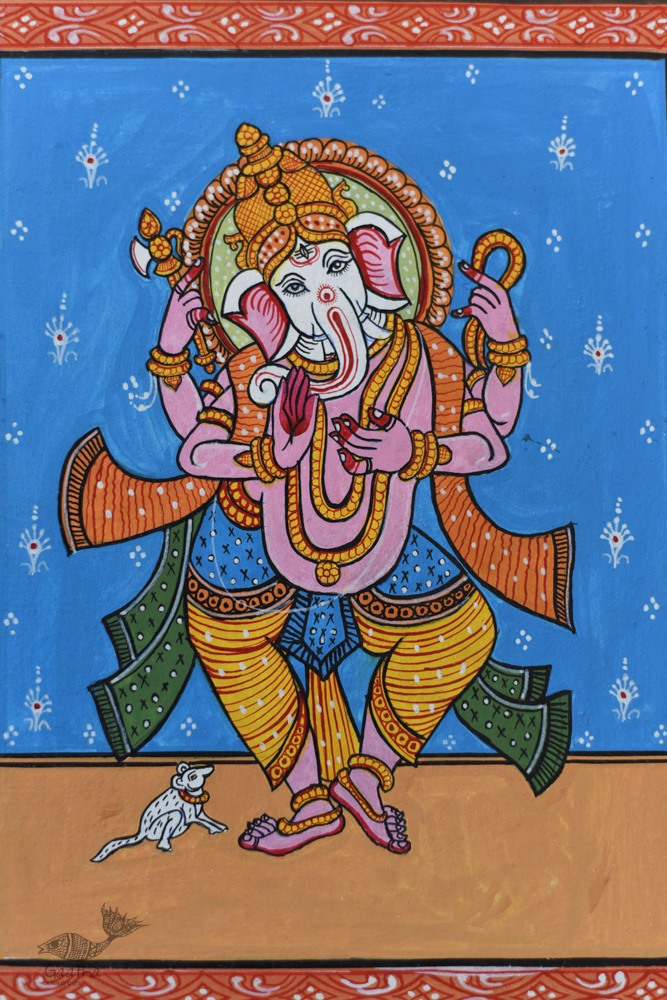 shop patachitra painting - Dancing Ganesha