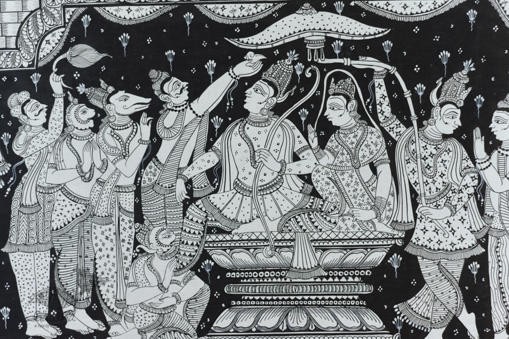 shop Traditional patachitra painting - Ram Darbar