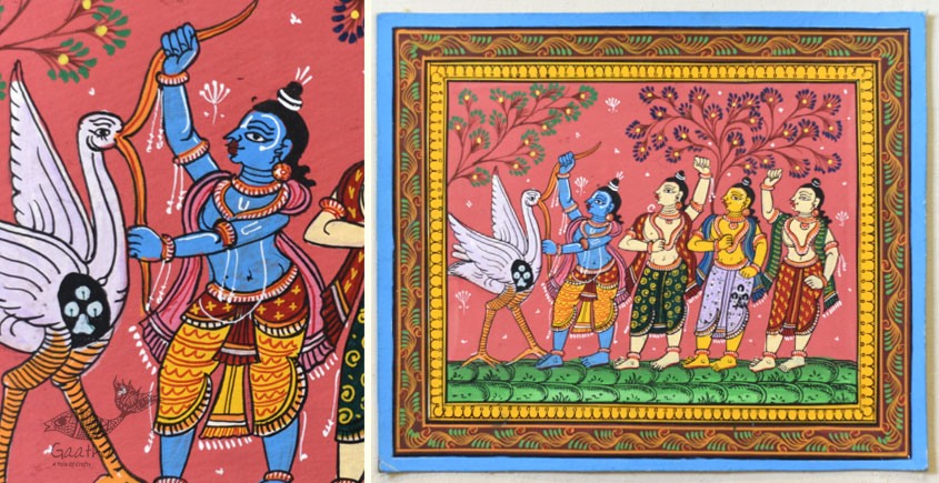 Pattachitra Painting from Orissa - Bakasur Vadh