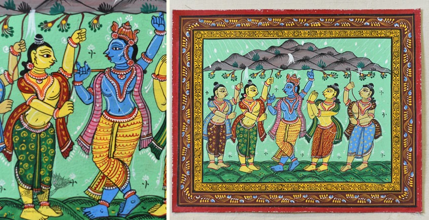 shop patachitra painting - krishna & Govardhan