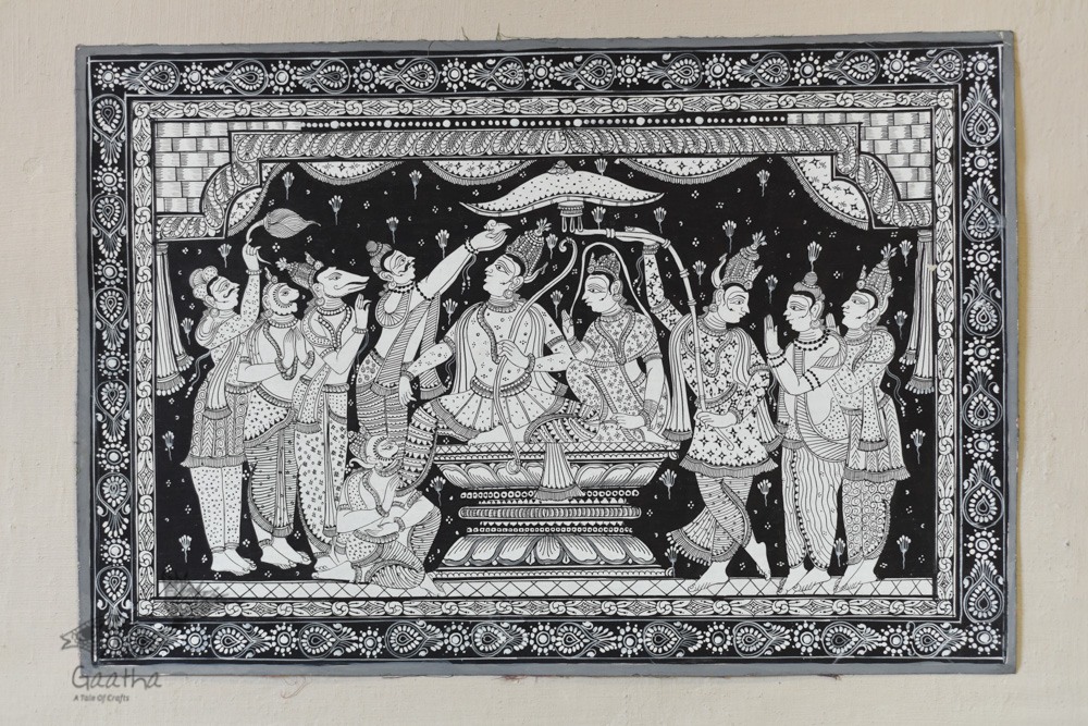 shop Traditional patachitra painting - Ram Darbar