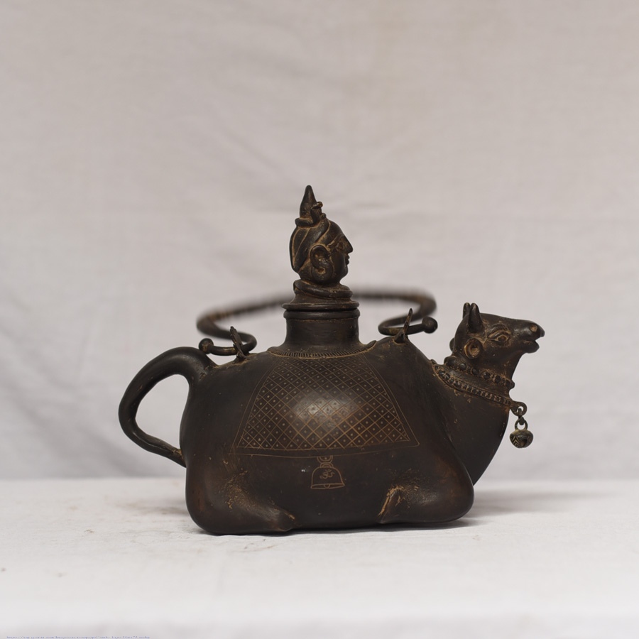 Shop Antique from Khajuraho Brass Siva & Nandi Kamandal