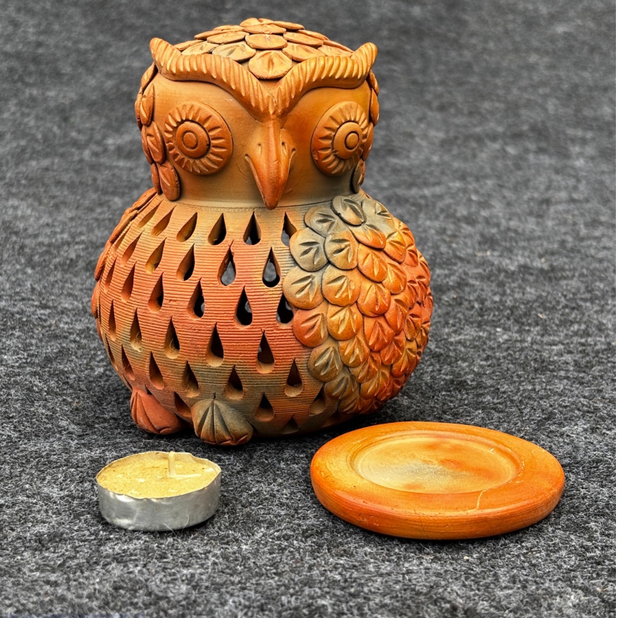 Shop Terracotta Pottery Art ~ T Light Holder - Owl