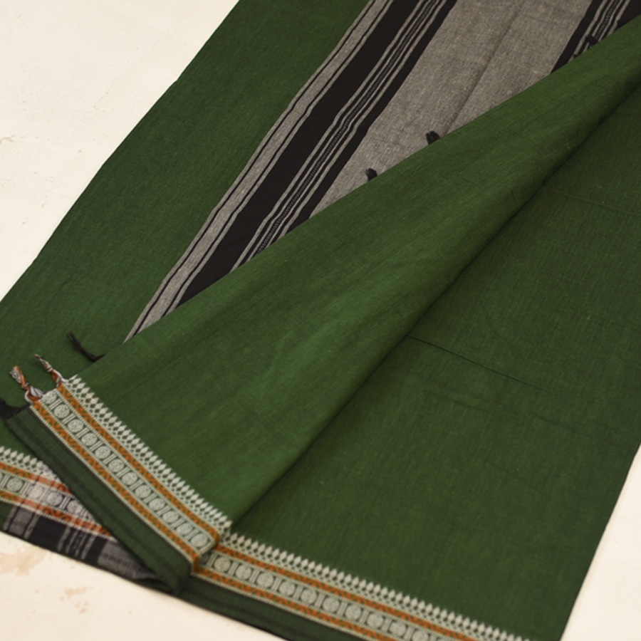 shop Begampuri Cotton Saree With Woven Border