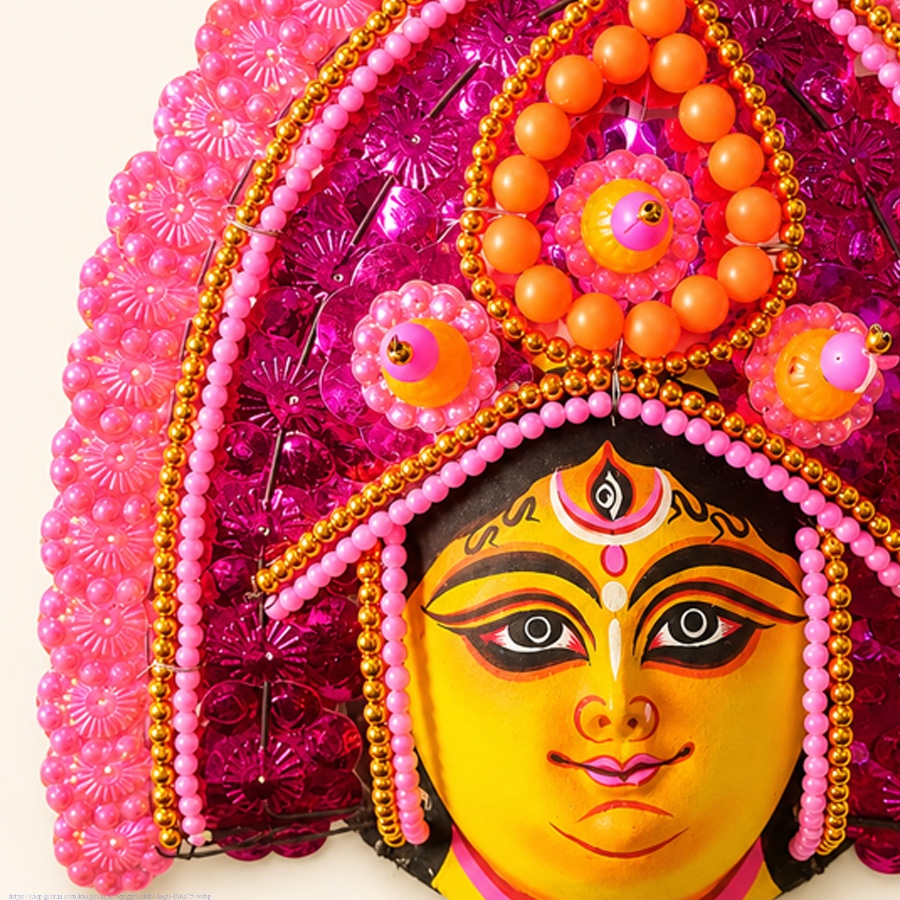 shop Handmade Wall Hanging ~ Paper Mache Chhau Mask - Parvati