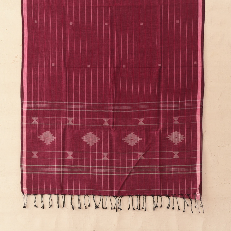 shop Handloom Soft Cotton - Jamdani Stole