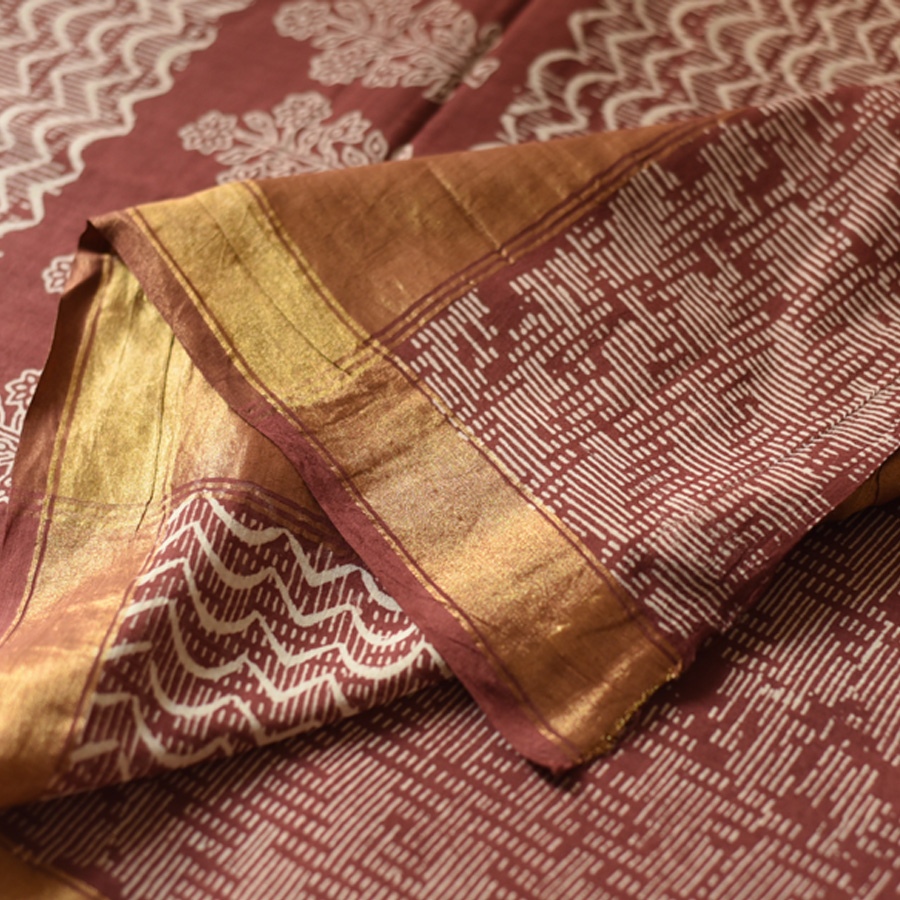 Shop Block Printed Cotton saree