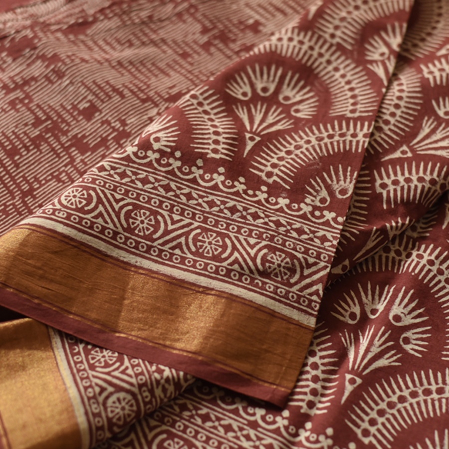 Shop Block Printed Cotton saree