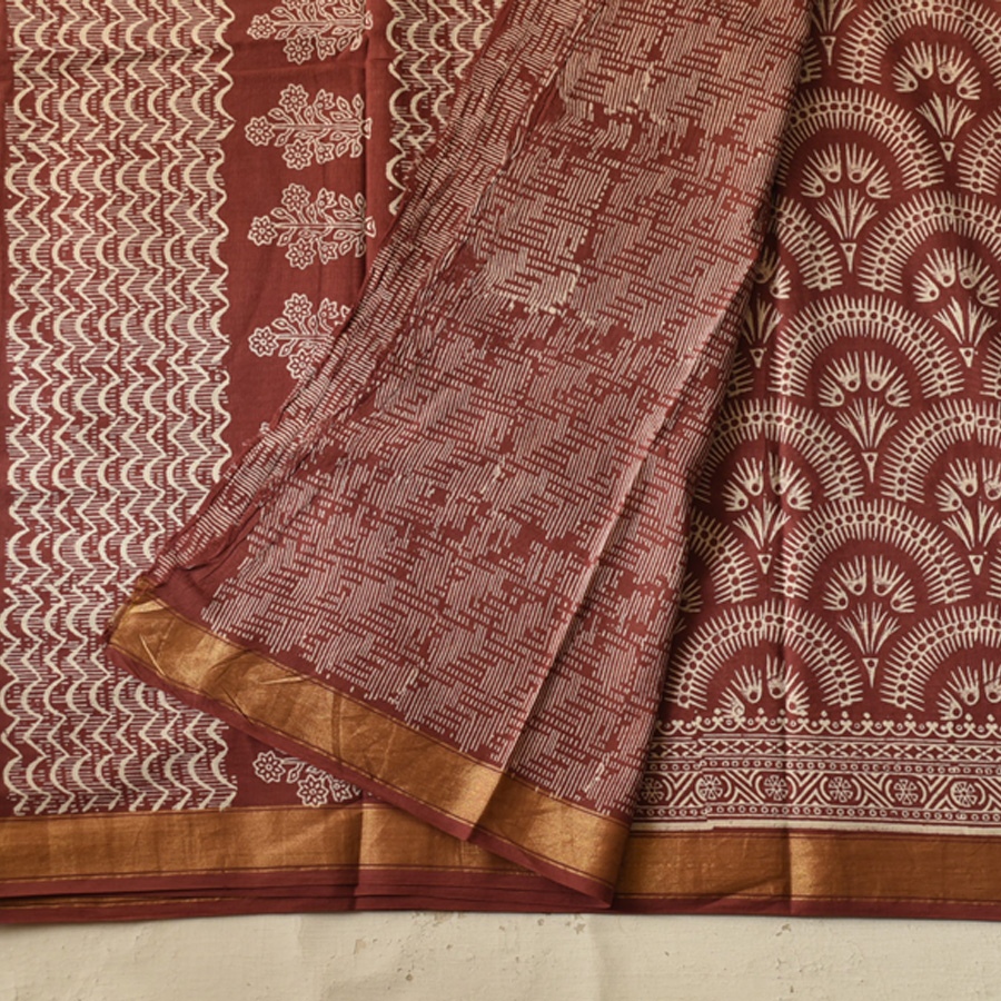 Shop Block Printed Cotton saree