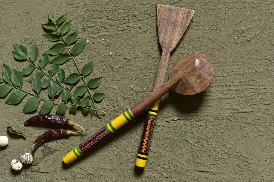 Rasoi ✯ Kutch lacquer ladles { Set of Two } ✯ 8