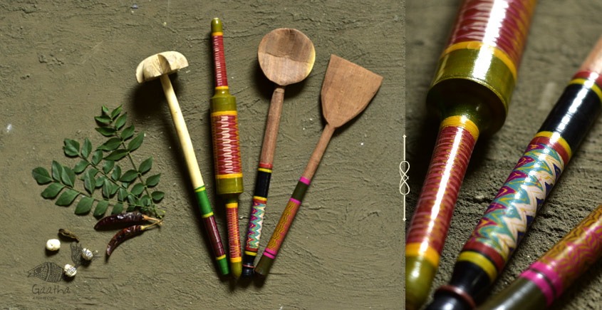 Rasoi ✯ Kutch lacquer ladles { Set of Four } ✯ 2