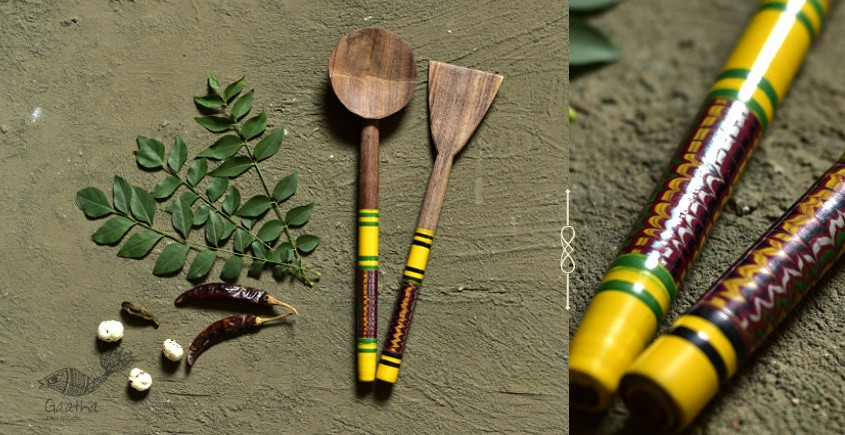 Rasoi ✯ Kutch lacquer ladles { Set of Two } ✯ 8