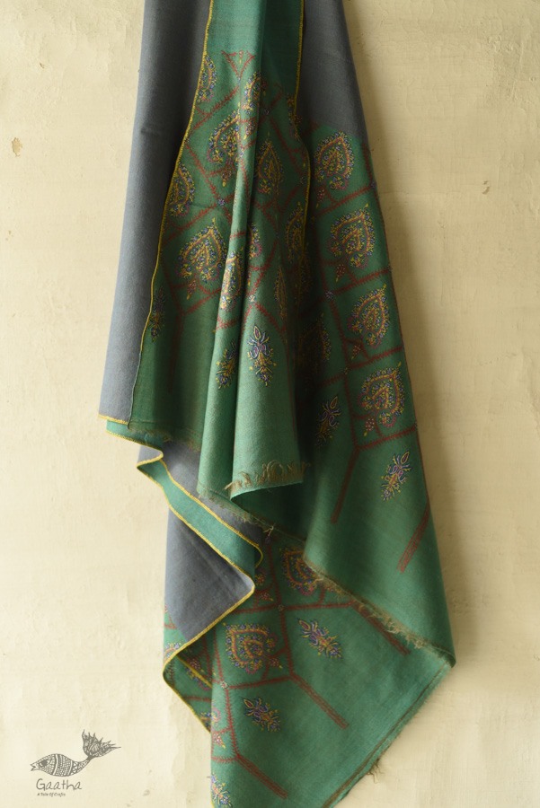 shop Sozni Jamawar Embroidery - Pure Pashmina Shawl