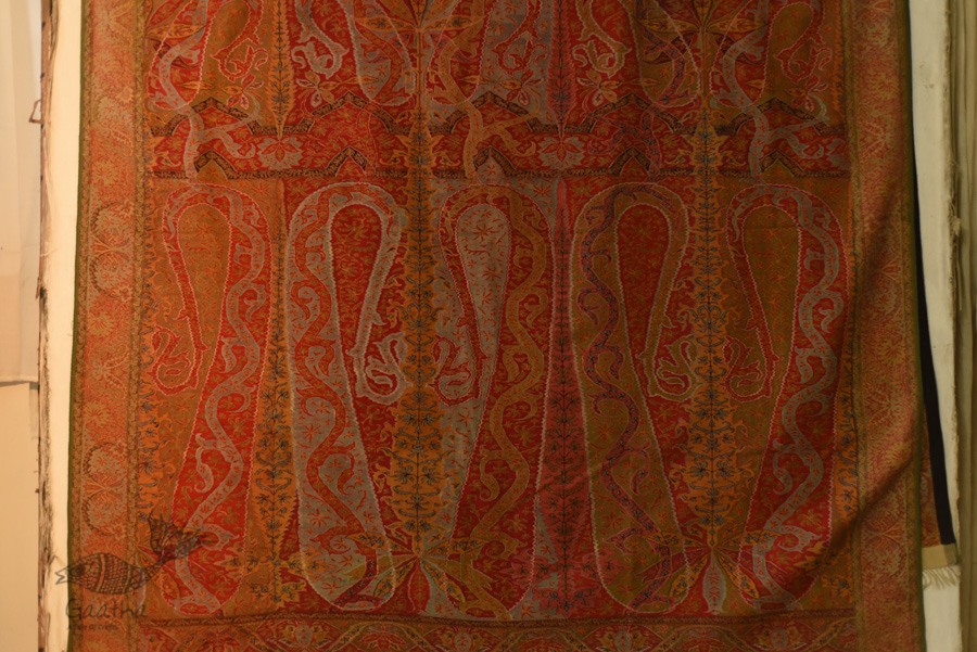 shop Kashmiri Pashmina Long Antique Jamawar shawl