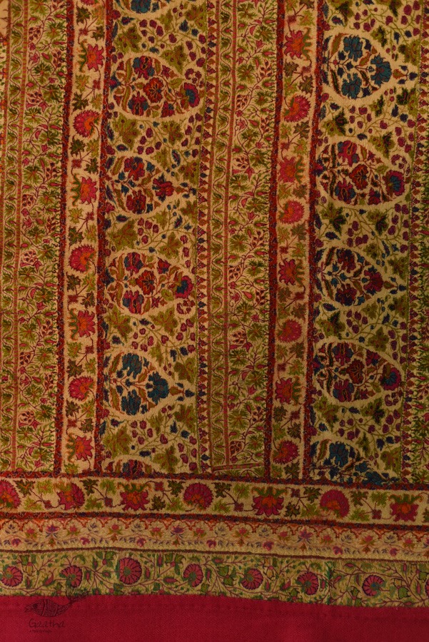 shop Kashmiri Pashmina Long Antique Jamawar shawl