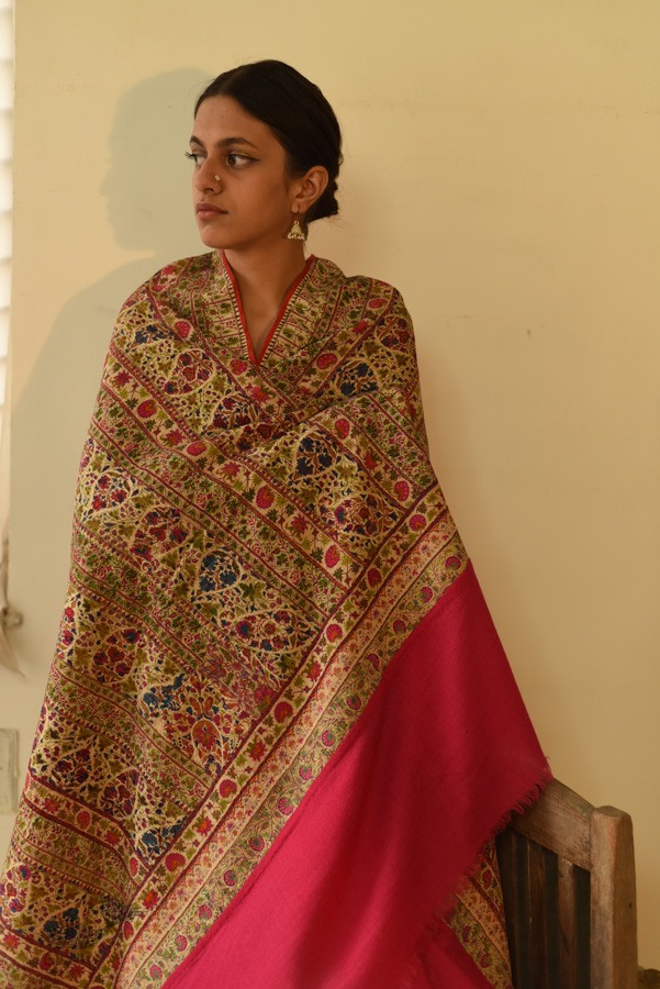 shop Kashmiri Pashmina Long Antique Jamawar shawl