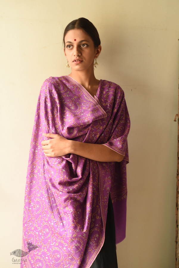 shop Kashmiri Handwoven Pashmina Shawl ~ Sozni Jamawar Embroidery