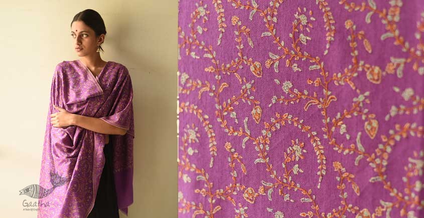 shop Kashmiri Handwoven Pashmina Shawl ~ Sozni Jamawar Embroidery