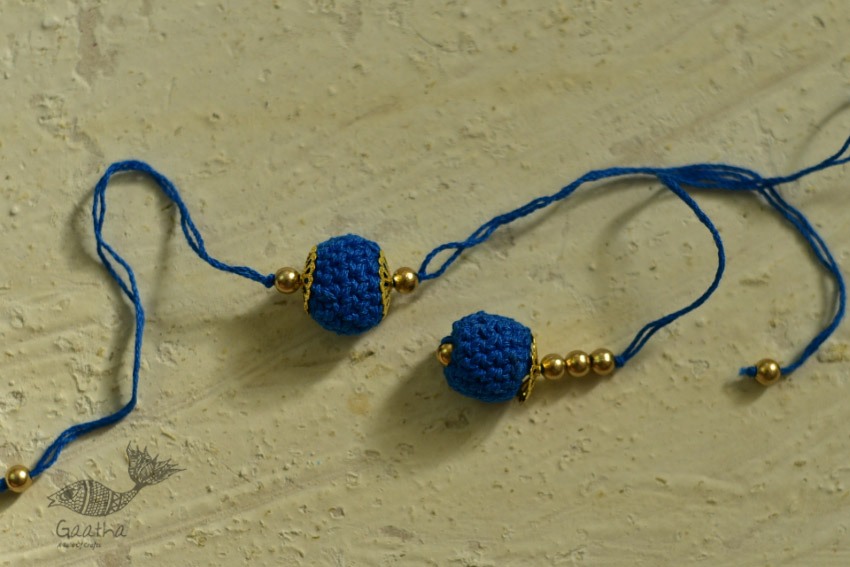 shop online latest collection of handmade crochet rakhi & Lumba Set
