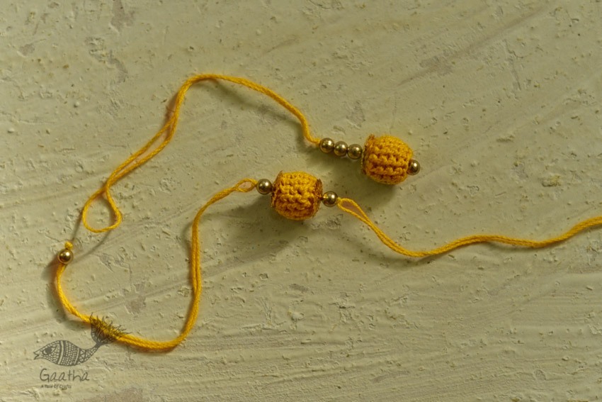 shop online latest collection of handmade crochet rakhi & Lumba Set