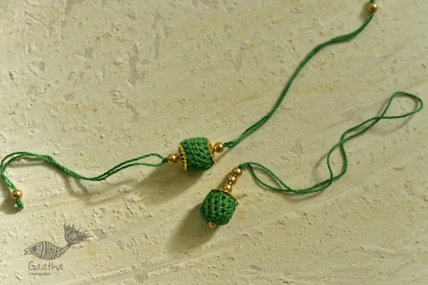 shop online latest collection of handmade crochet rakhi & Lumba Set