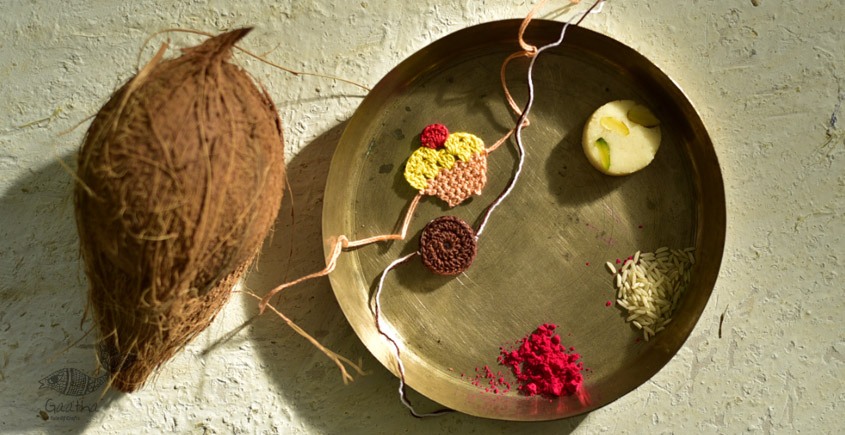 shop online latest collection of handmade crochet rakhi sets