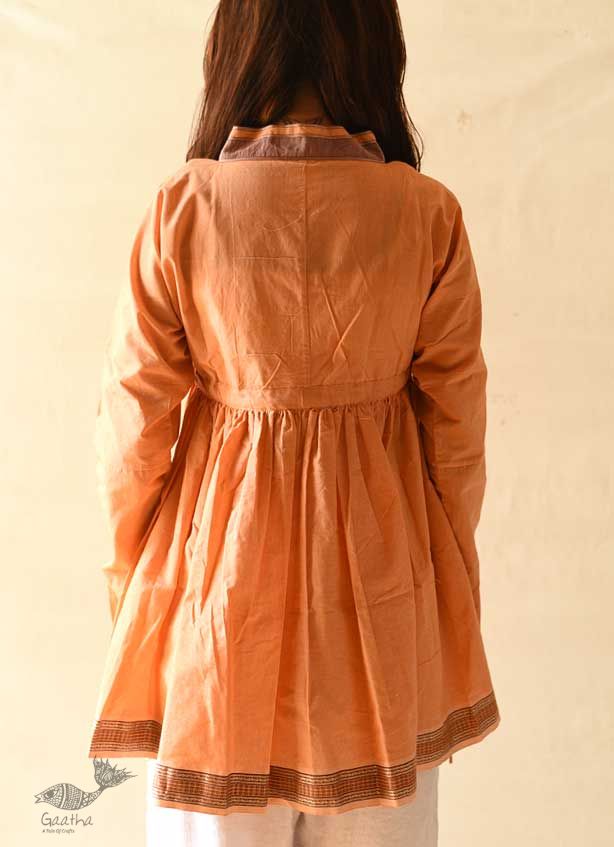 shop Handloom Cotton - Stitched Plain orange Kediyu