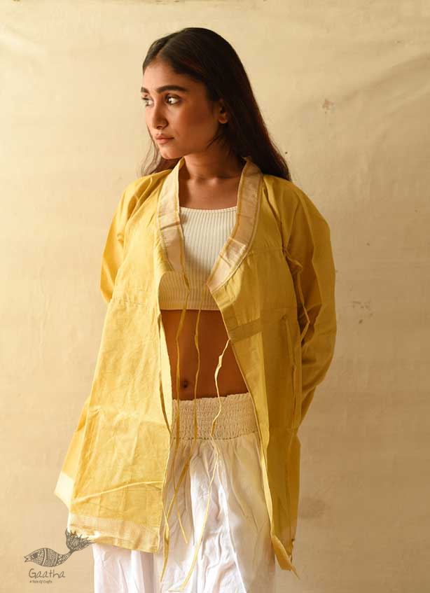 shop Unisex Handloom Cotton Kediyu - Light Yellow