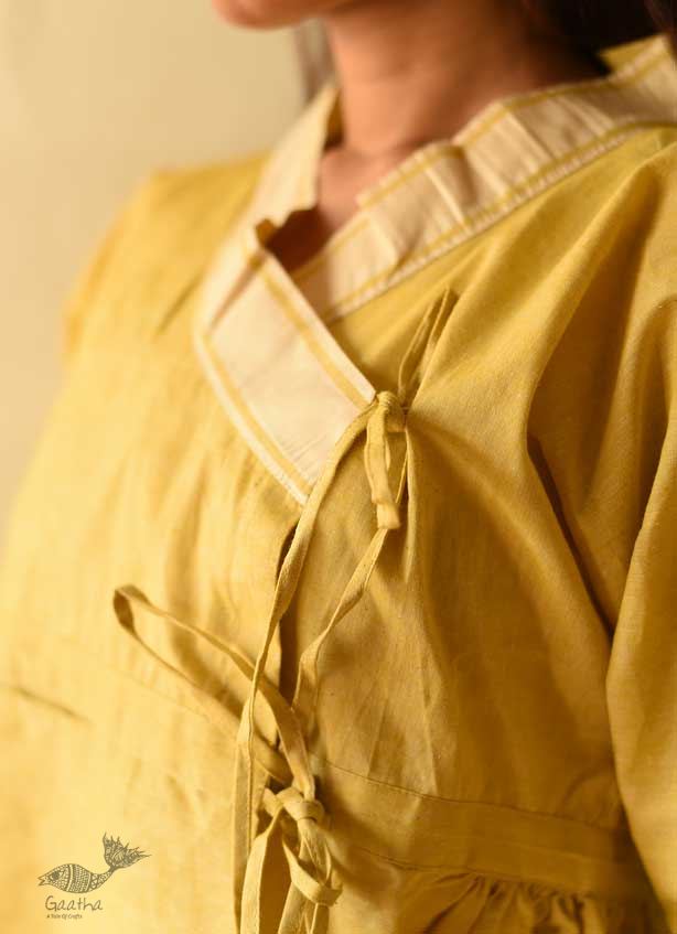 shop Unisex Handloom Cotton Kediyu - Light Yellow
