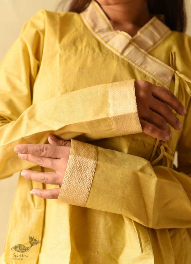 shop Unisex Handloom Cotton Kediyu - Light Yellow
