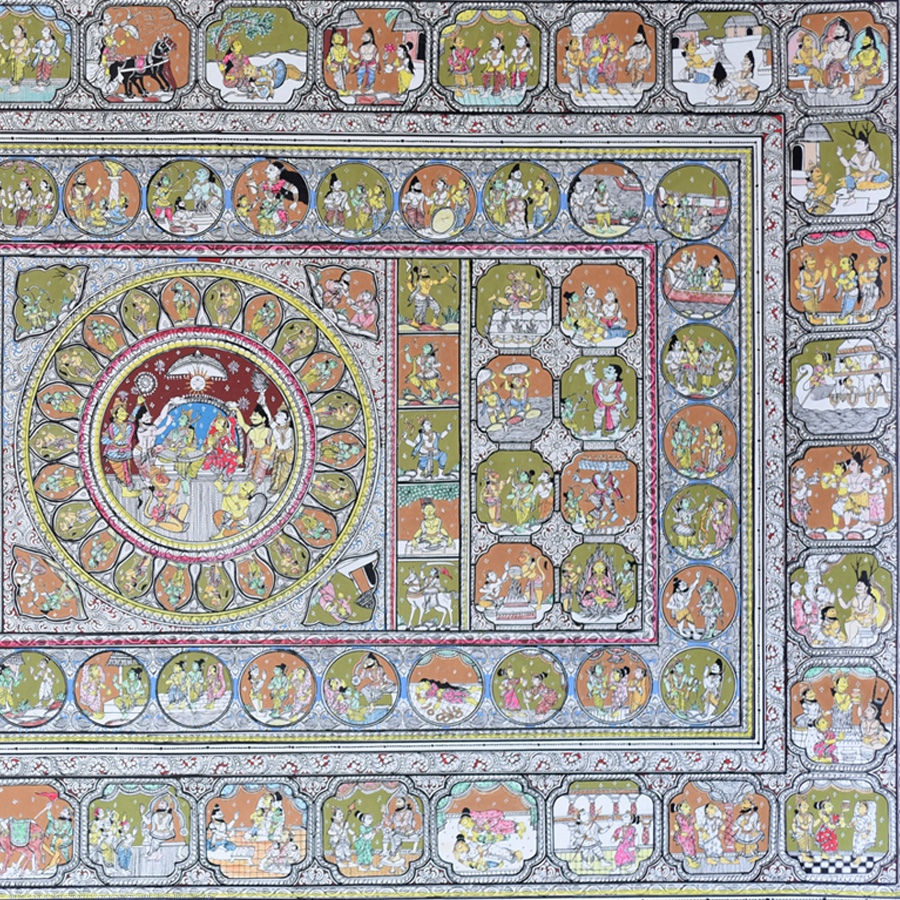 shop Natural Color Traditional patachitra Painting ~ Echoes of the Ramayan