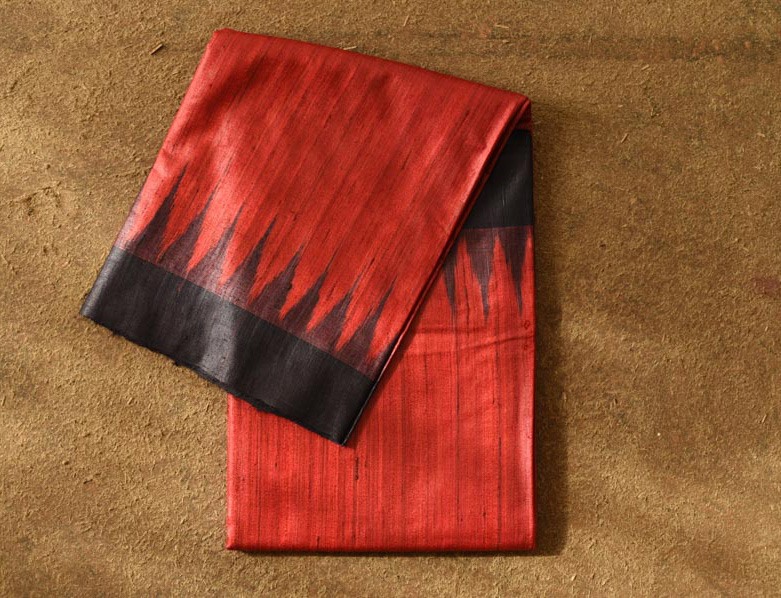 shop Pure Tussar Ghicha Handloom Silk Saree