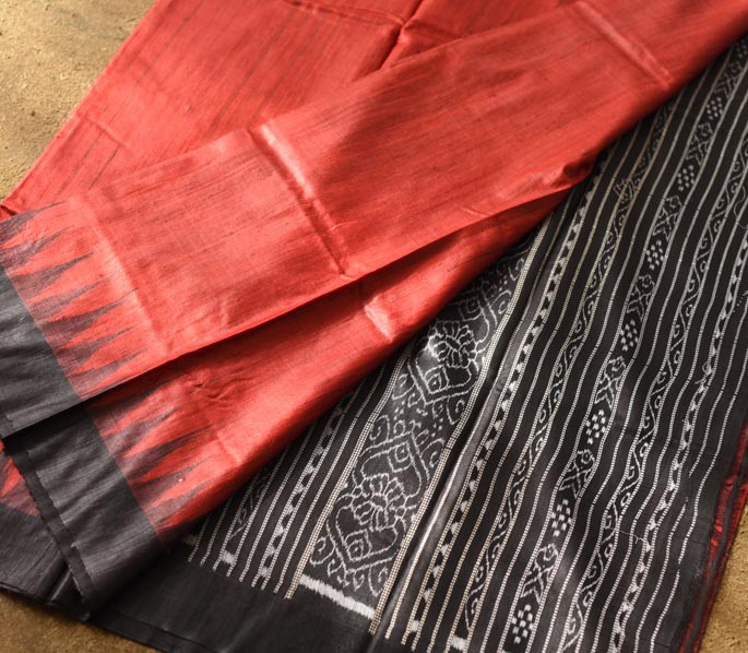 shop Pure Tussar Ghicha Handloom Silk Saree