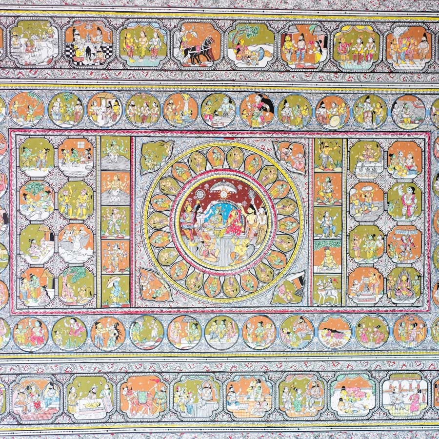 shop Natural Color Traditional patachitra Painting ~ Echoes of the Ramayan