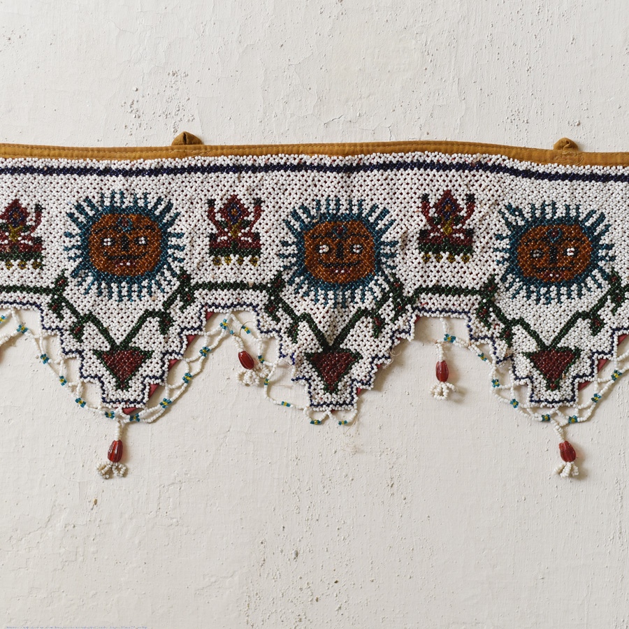 Bead Work ~ Antique Wall Hanging Toran - Sun Motif