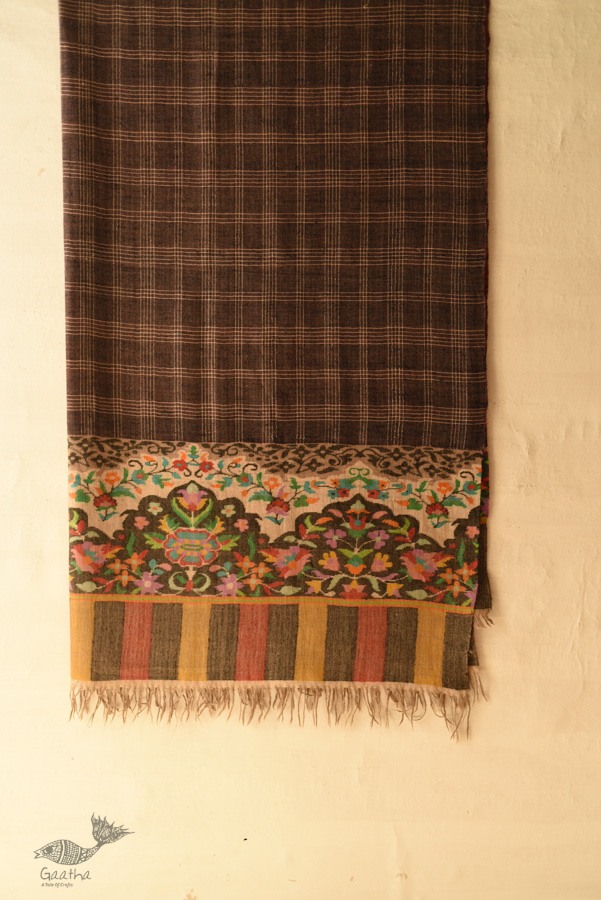 shop Kashmiri handwoven Pure Pashmina Kani Reversible Shawl