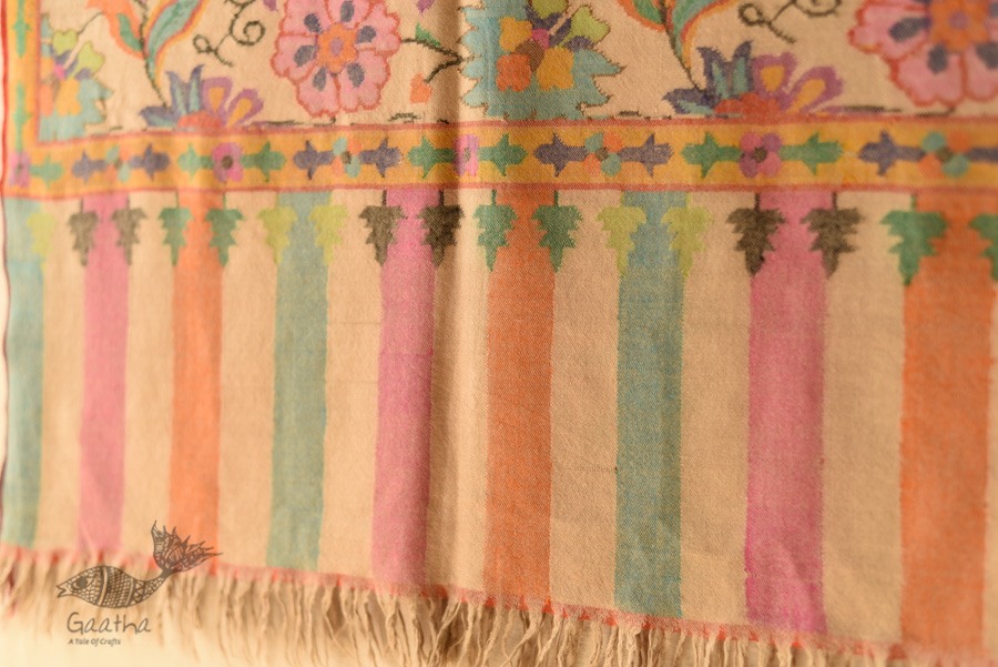 shop Kashmiri Kani Handwoven Pure Pashmina Shawl