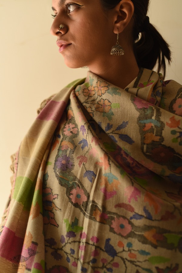 shop Kani Handwoven ~ Pure Pashmina Wool Kashmiri Shawl