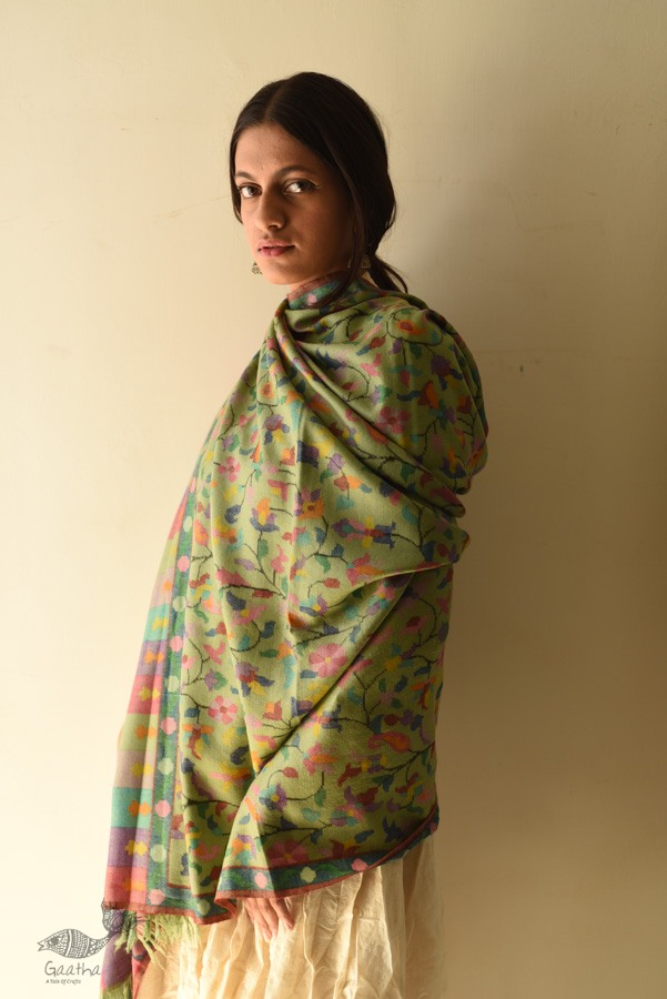 shop Kashmiri handwoven Pure Pashmina Kani Shawl